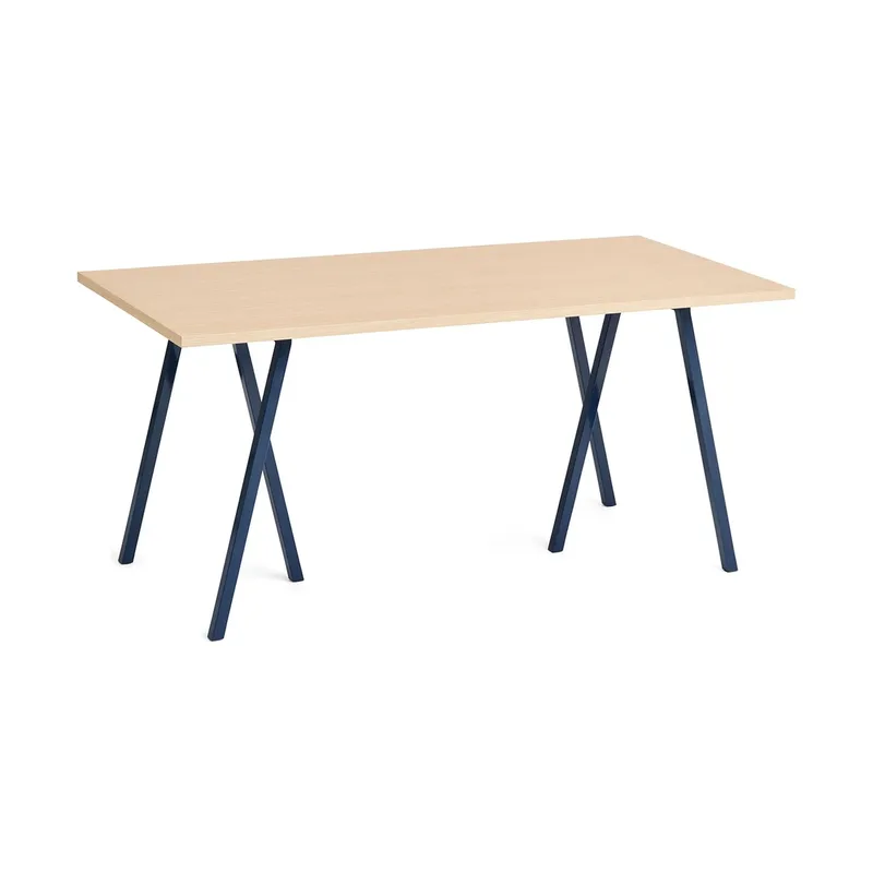 Loop Stand Esstisch 77,5x160 cm Deep blue-clear lacq. oak by HAY – product photo
