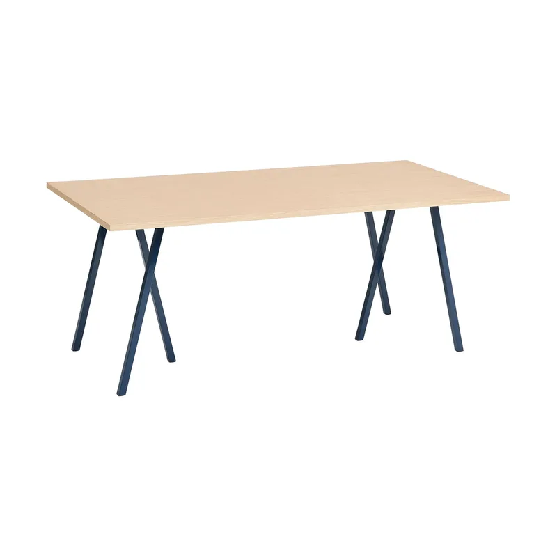 Loop Stand Esstisch 87,5x180 cm Deep blue-clear lacq. oak by HAY – product photo