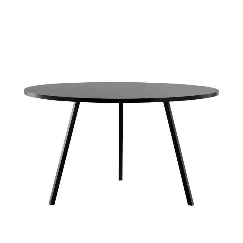 Loop Stand Esstisch rund Black linoleum-black, Ø120 cm van HAY – productfoto