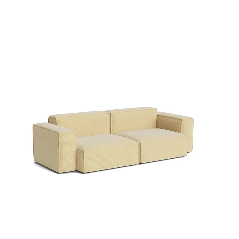 Mags Soft Low Armrest Sofa 2,5-Sitzer Kombination 1 Tartaglia Ocre white, abnehmbarer Bezug van HAY – productfoto