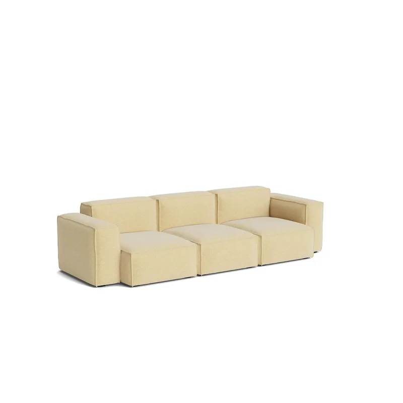 Mags Soft Low Armrest Sofa 2,5-Sitzer Kombination 1 Tartaglia Ocre white, abnehmbarer Bezug van HAY – productfoto