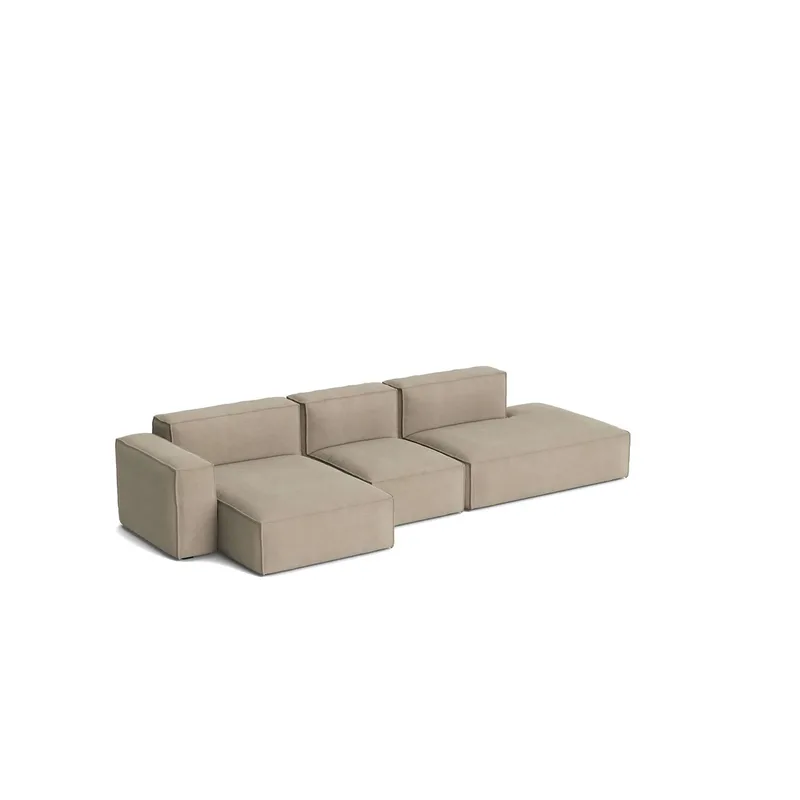 Mags Soft Low Armrest Sofa 2,5-Sitzer Kombination 3 Linara Beige, links ausgerichtet, abnehmbare Bezüge fra HAY – produktbillede
