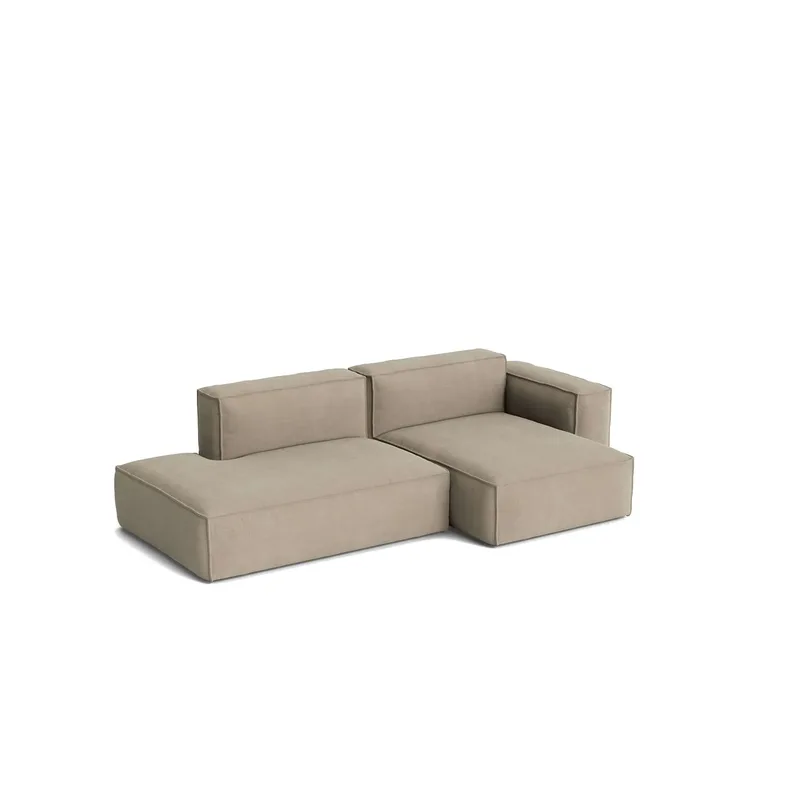 Mags Soft Low Armrest Sofa 2,5-Sitzer Kombination 3 Linara Beige, rechtsausgerichtet, abnehmbarer Bezug fra HAY – produktbillede