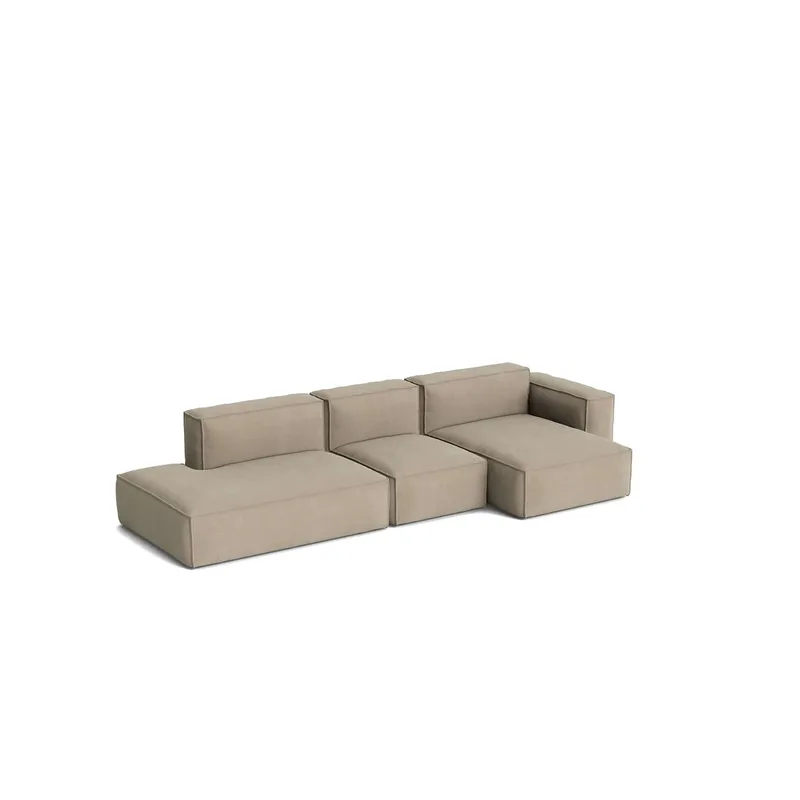 Mags Soft Low Armrest Sofa 2,5-Sitzer Kombination 3 Linara Beige, rechtsausgerichtet, abnehmbare Bezüge fra HAY – produktbillede