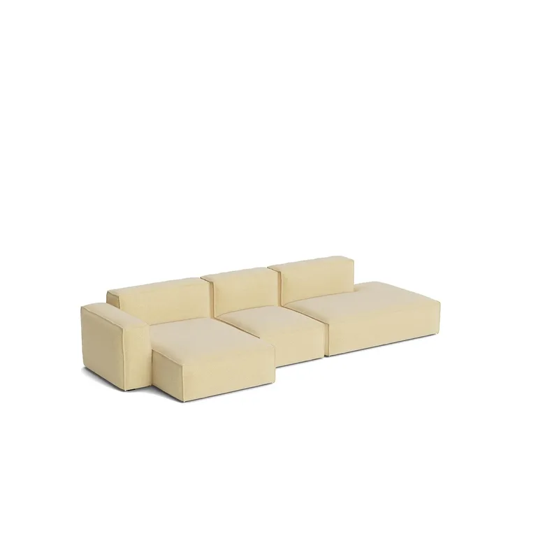 Mags Soft Low Armrest Sofa 2,5-Sitzer Kombination 3 Tartaglia Ocre white, linksbündig, abnehmbarer Bezug van HAY – productfoto