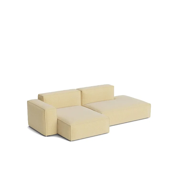Mags Soft Low Armrest Sofa 2,5-Sitzer Kombination 3 Tartaglia Ocre white, linksbündig, abnehmbarer Bezug van HAY – productfoto