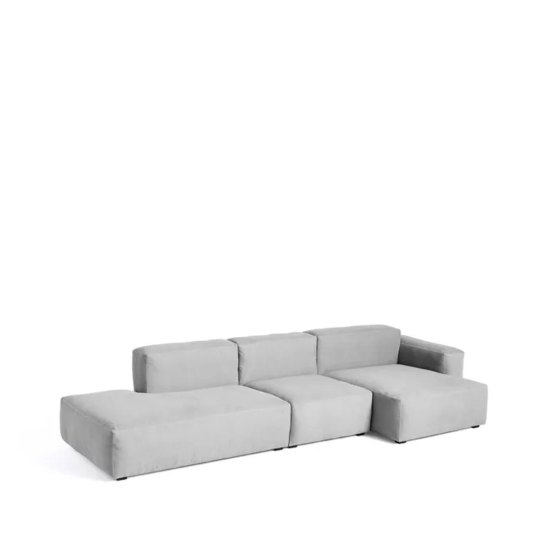 Mags Soft low Modulsofa Linara 443 tweed-rechts-dunkelgraue Strickarbeit från HAY – produktbild