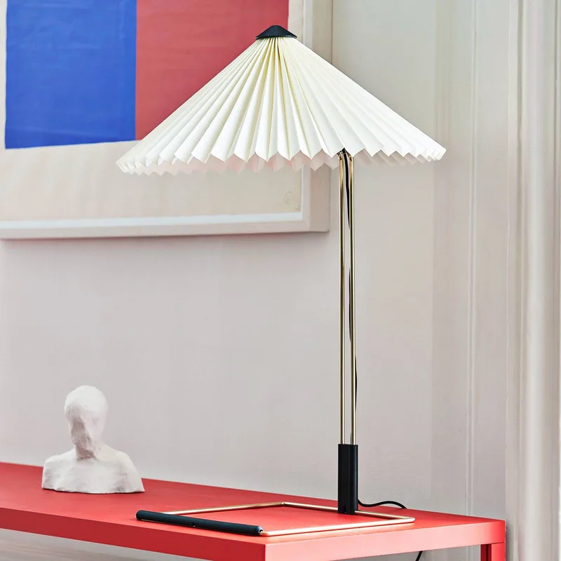 Matin 380 LED tafellamp met plooi, wit by HAY in White, Brass – product photo 3 of 4