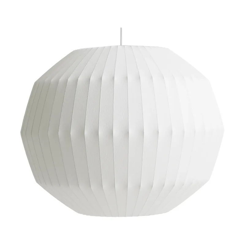Nelson Bubble Angled sphere Pendelleuchte L Off white de HAY – photo du produit