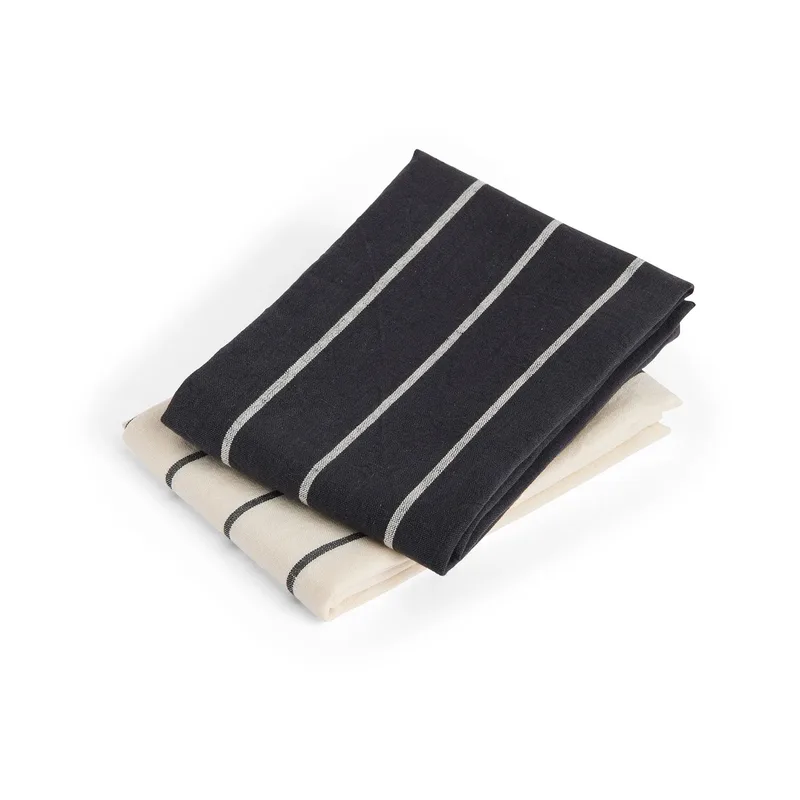 Outdoor Market Küchenhandtuch Black-beige, 2-pack von HAY – Produktfoto