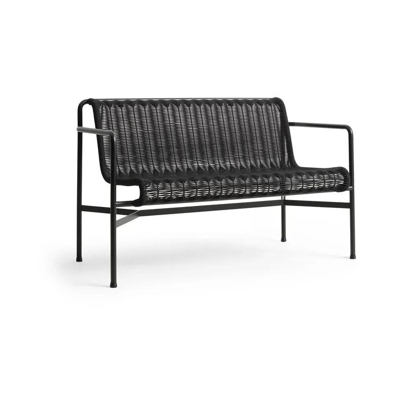 Palissade Cord Dining Bank mit Armlehnen Anthracite by HAY – product photo