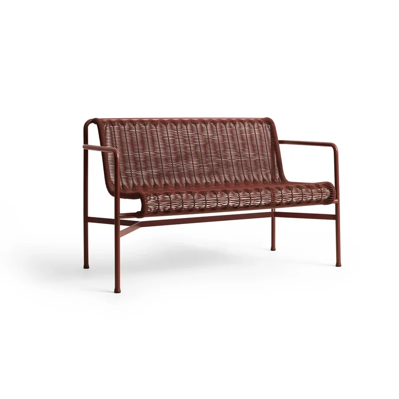 Palissade Cord Dining Bank mit Armlehnen Iron red by HAY – product photo