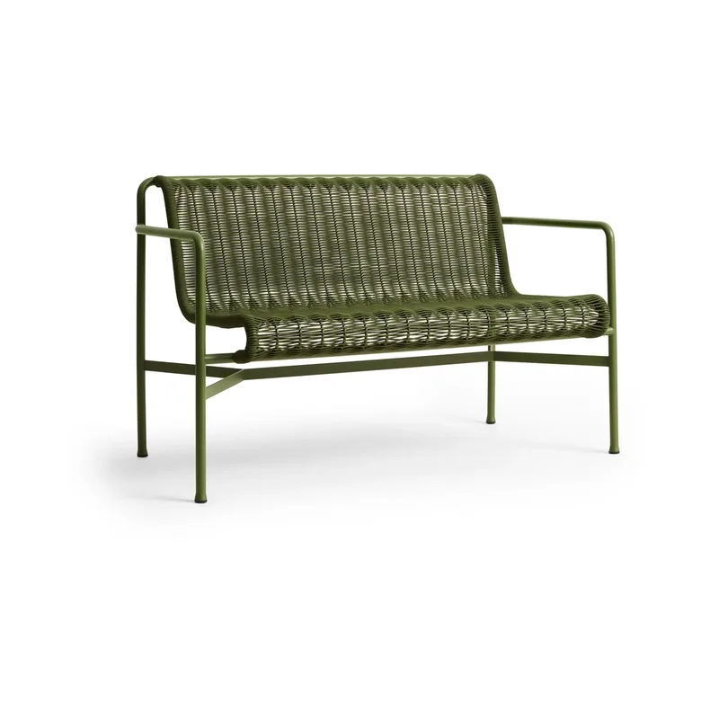 Palissade Cord Dining Bank mit Armlehnen Olive by HAY – product photo