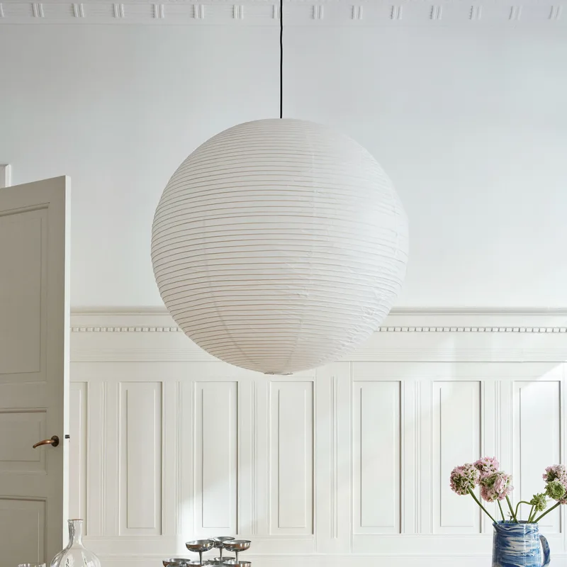 Paper Shade Lampenschirm, Ø50 cm weiß – ohne Kabelset – HAY - Wohnzimmer - Skandinavisch - Papier / Karton - Kugel de HAY – photo du produit