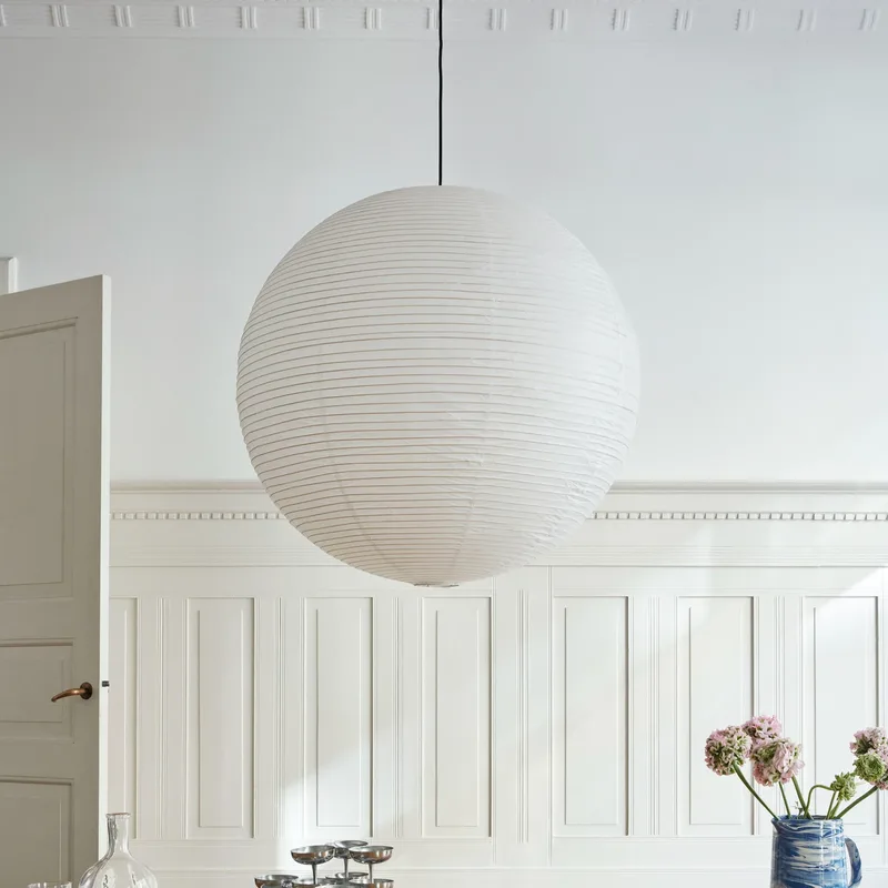 Paper Shade Lampenschirm, Ø60 cm, weiß – ohne Kabelset – HAY - Wohnzimmer - Skandinavisch - Papier / Karton - Kugel de HAY – photo du produit