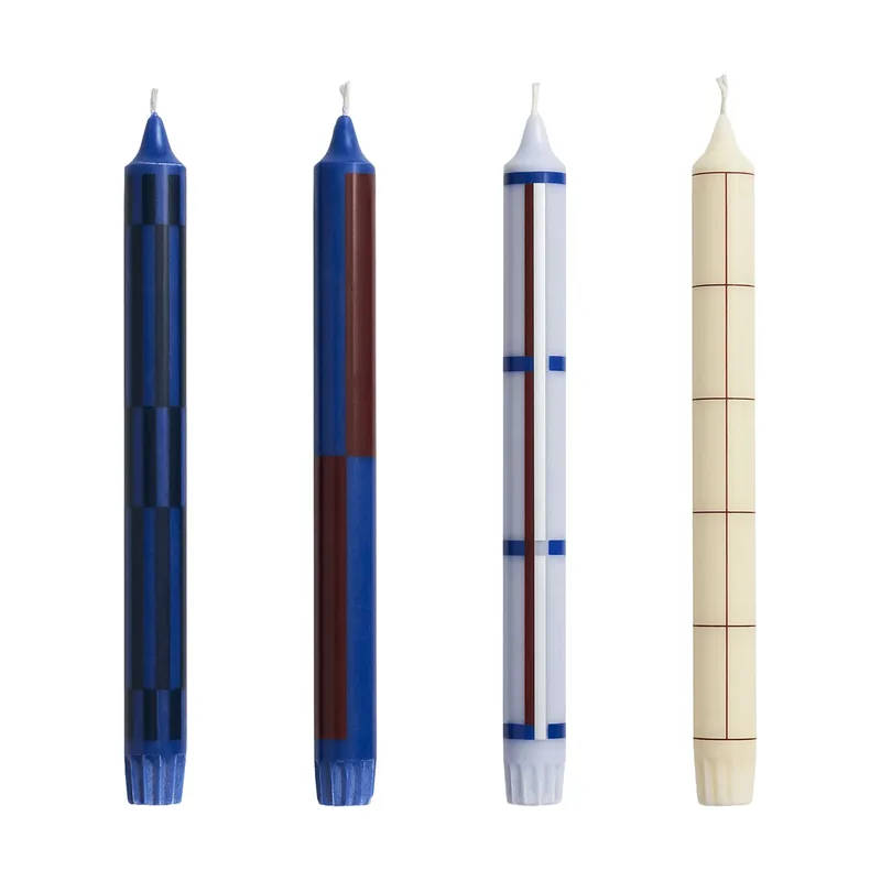Pattern Kerzen Mix 4er-Pack Blue-silver by HAY – product photo
