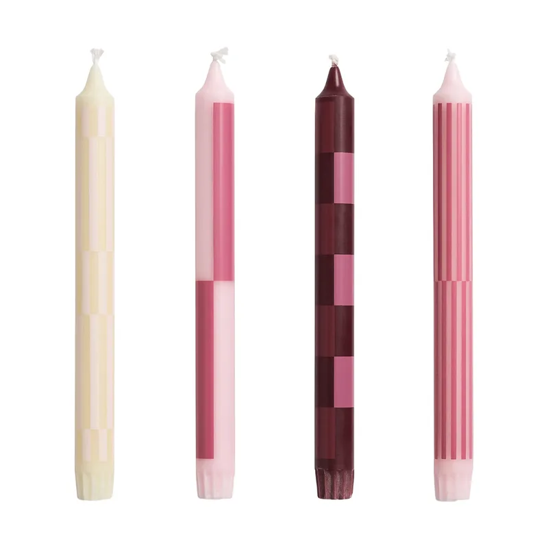 Pattern Kerzen Mix 4er-Pack Pink-bordeaux by HAY – product photo