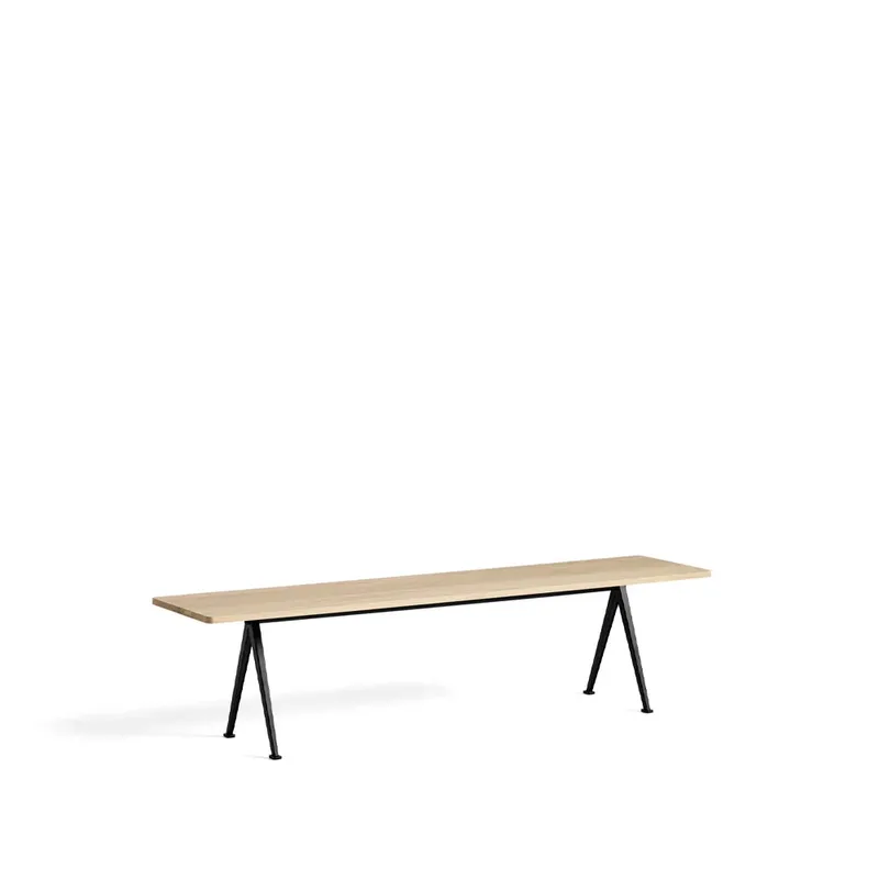 Pyramid Bank Oak matt lackiert-190 cm-schwarzes Stahlgestell van HAY – productfoto