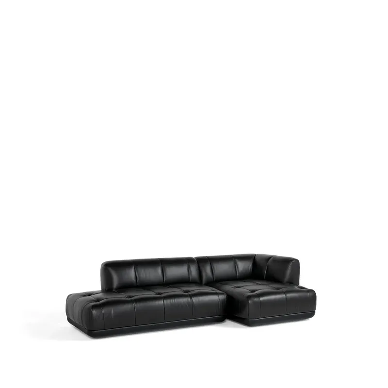 Quilton Kombination 21 Modulsofa rechtsgestellt Leder Sense black by HAY – product photo