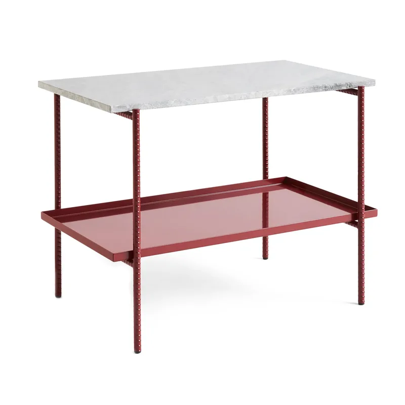 Rebar Beistelltisch 75x44x55 cm Grey marble-barn red från HAY – produktbild