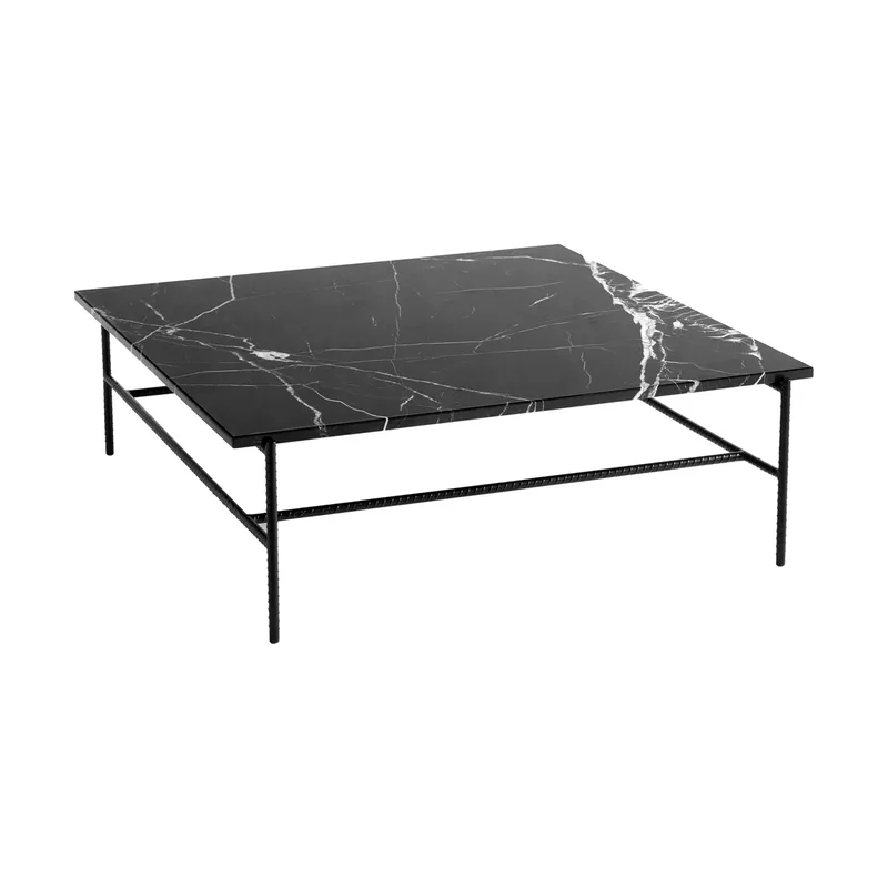 Rebar Couchtisch 100x104x33 cm Schwarzer Marmor-schwarzes Gestell från HAY – produktbild