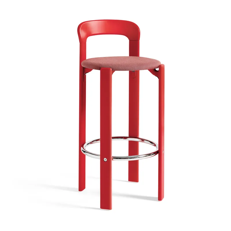 Rey gepolsterter Barhocker 75 cm Steelcut trio 636 scarlet red van HAY – productfoto