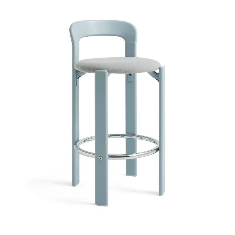 Rey Low gepolsterter Barhocker Steelcut trio 113 slate blue by HAY – product photo