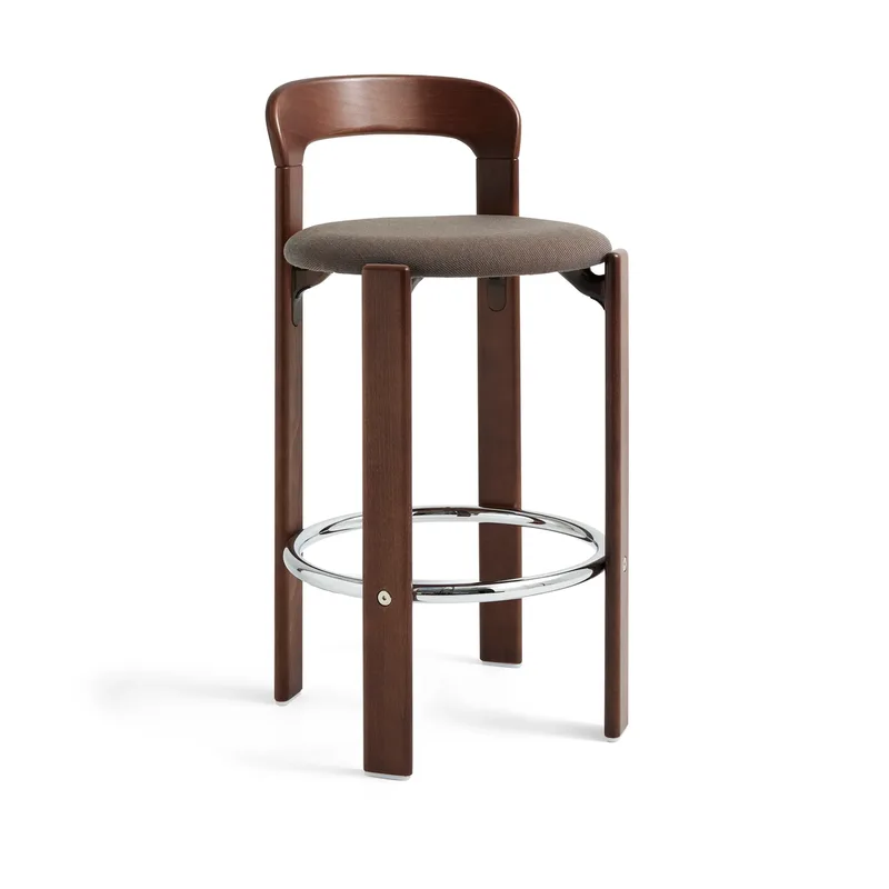 Rey Low gepolsterter Barhocker Steelcut trio 376 umber brown by HAY – product photo
