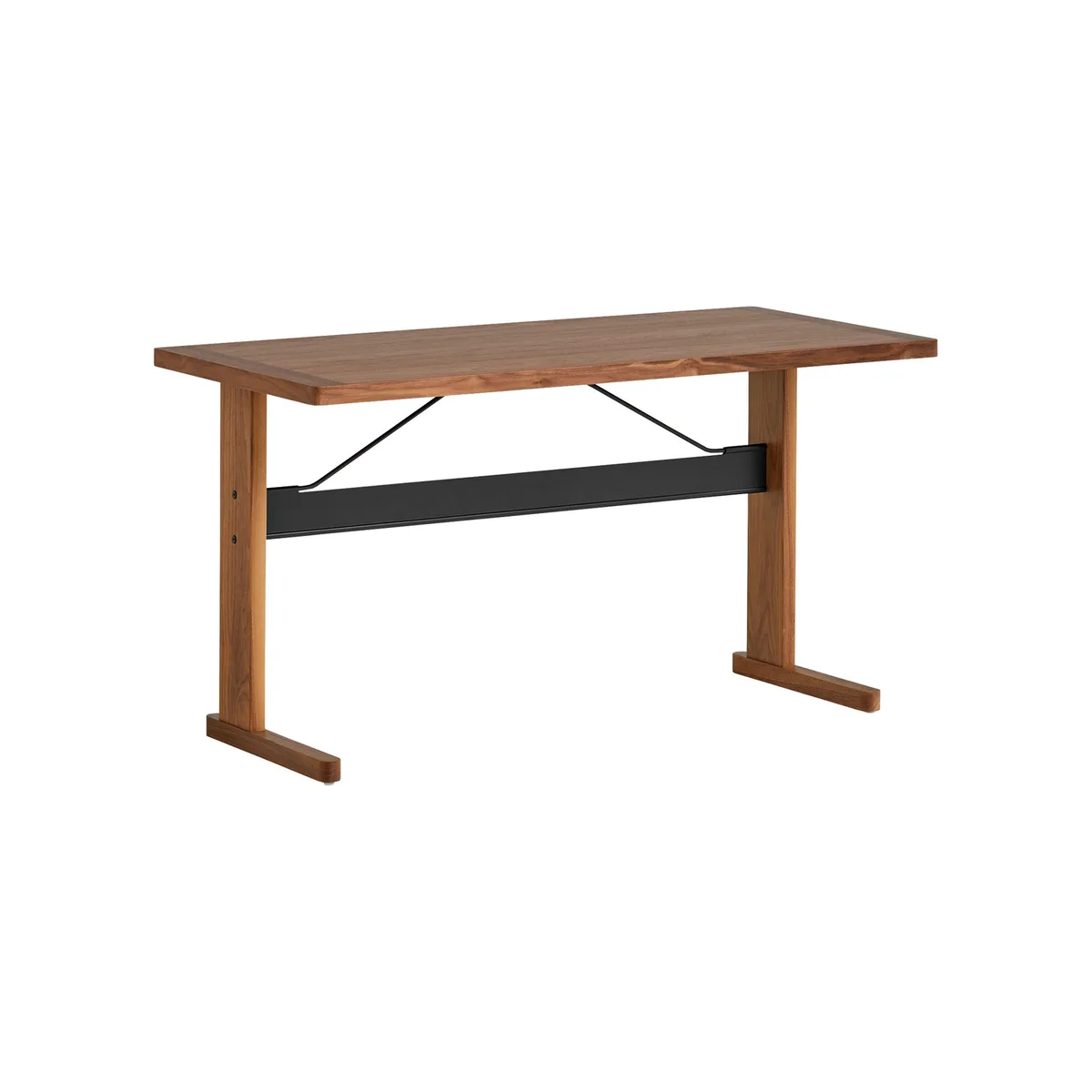 Schreibtisch Passerelle - Holz natur - Nussbaumfurnier - Designer Ronan & Erwan Bouroullec från HAY – produktbild