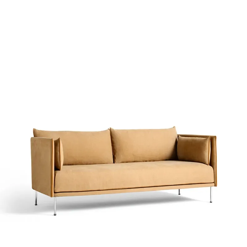 Silhouette 2-Sitzer Sofa Linara 142 cognac-Chrombeine by HAY – product photo