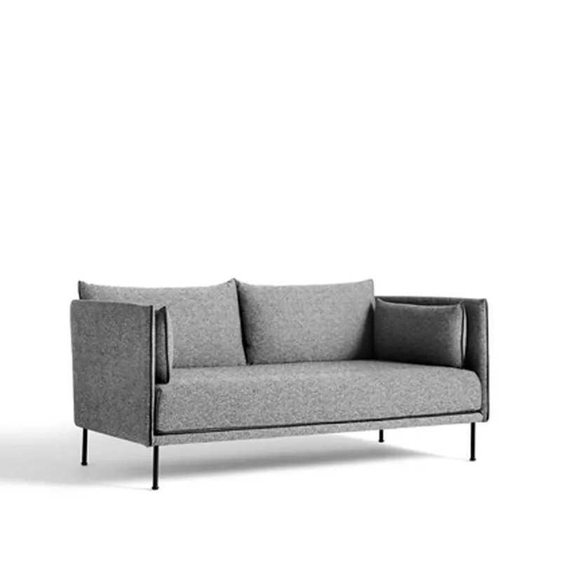 Silhouette 2-Sitzer Sofa Olavi 03 grey-schwarz Metallbeine by HAY – product photo