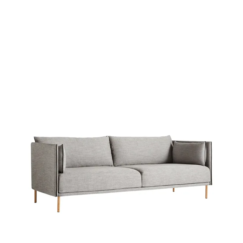 Silhouette 3-Sitzer Sofa Grey-schwarz Paspelierung-geölte Eichenbeine by HAY – product photo