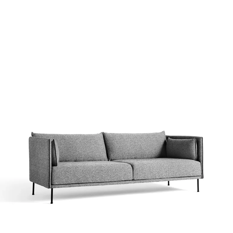 Silhouette 3-Sitzer Sofa Olavi 03 grey-schwarz Metallbeine by HAY – product photo