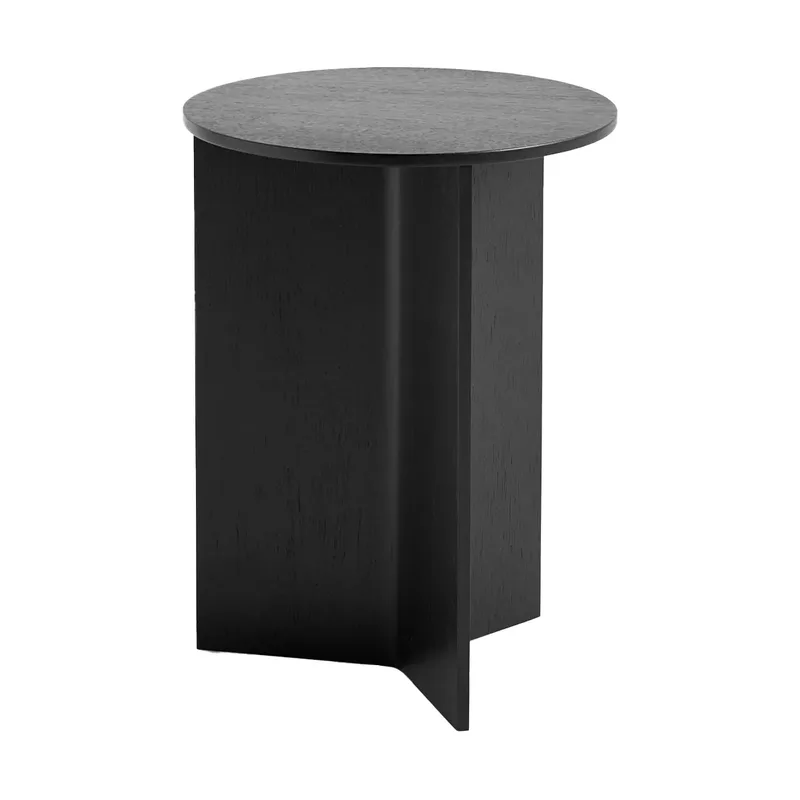 Slit high Beistelltisch Ø35 cm Black lacquered oak de HAY – photo du produit