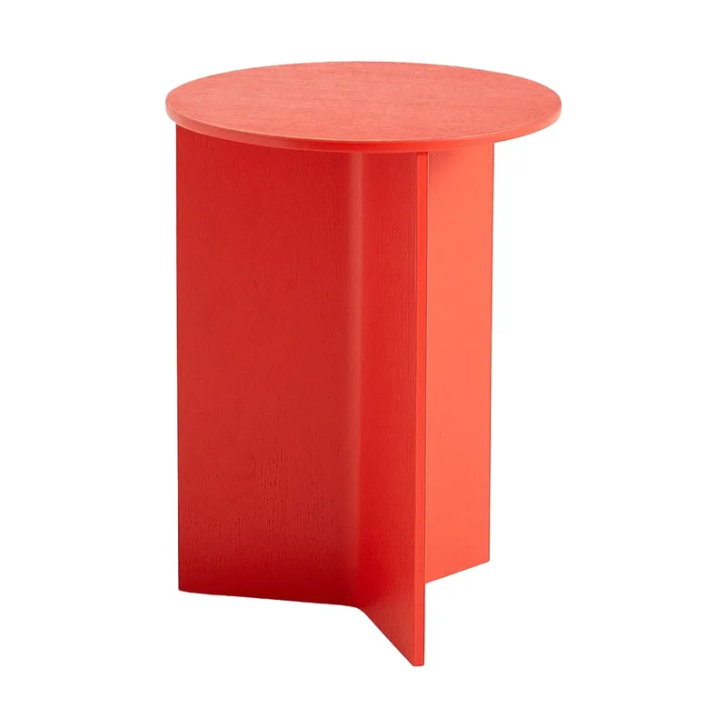 Slit high Beistelltisch Ø35 cm Candy red lacquered oak von HAY – Produktfoto