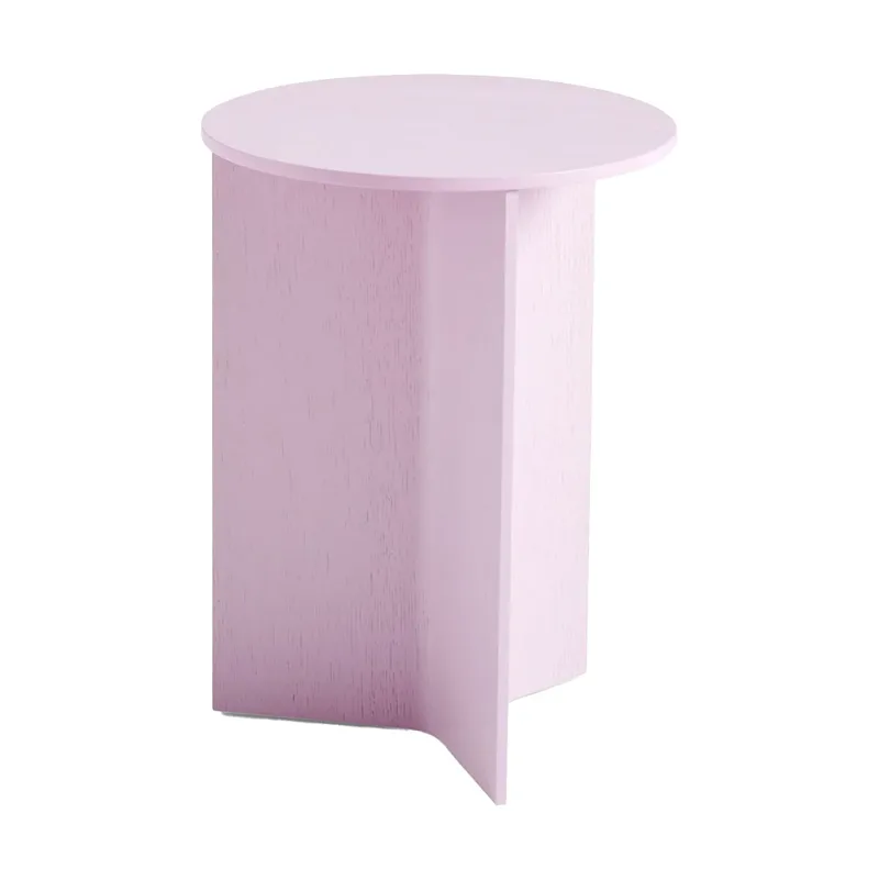 Slit high Beistelltisch Ø35 cm Pink lacquered oak de HAY – photo du produit