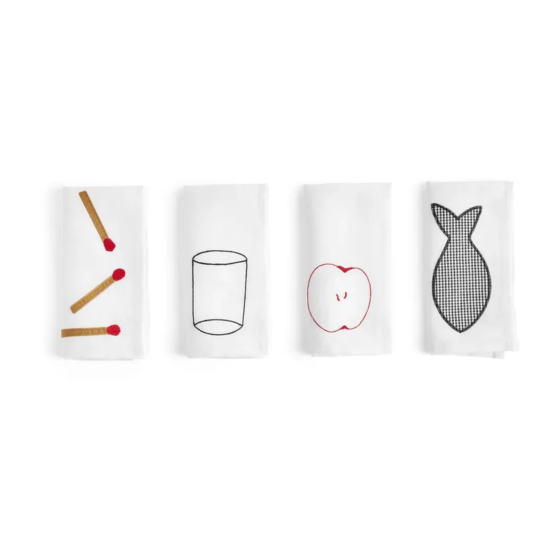 Sobremesa Leinenserviette 45 x 45cm 4er Pack White by HAY – product photo