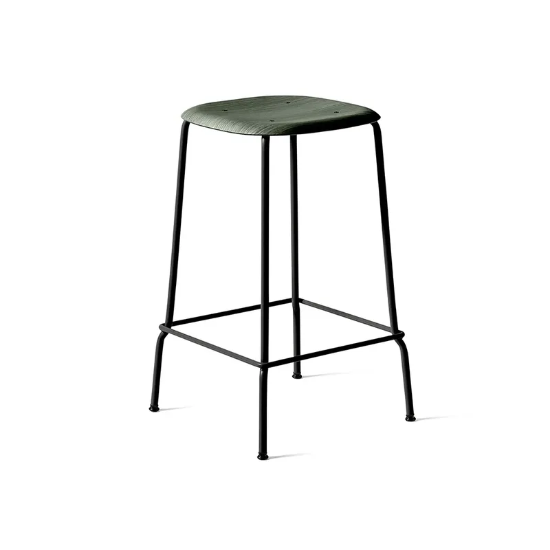 Soft Edge 30 Low Barhocker Hunter, schwarzes Stahlgestell fra HAY – produktbillede