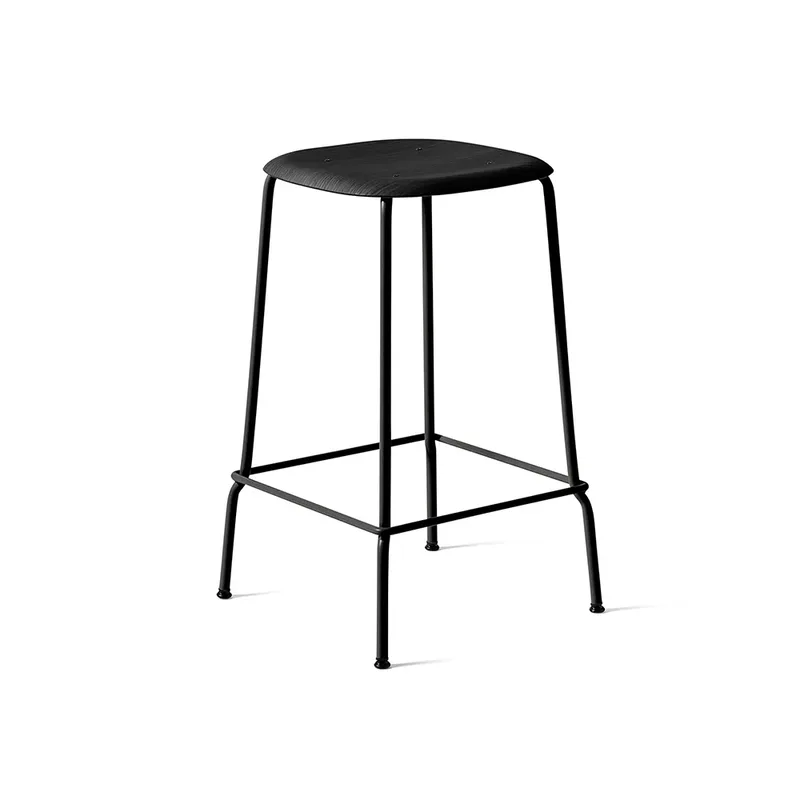Soft Edge 30 Low Barhocker Schwarz Eiche-schwarzes Stahlgestell by HAY – product photo