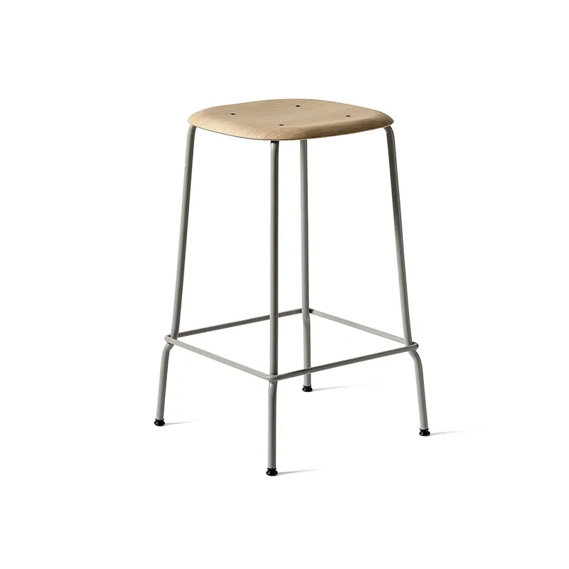 Soft Edge 30 Low Barhocker Soft grey, Chromgestell by HAY – product photo