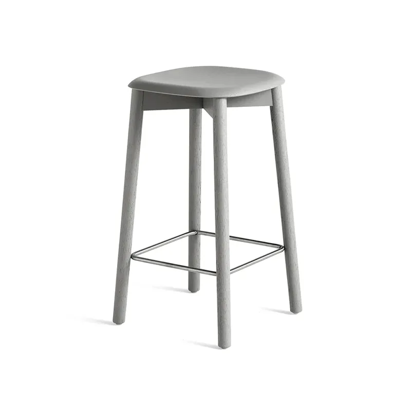 Soft Edge 32 Low Barhocker Soft grey-soft grey Eichenständer by HAY – product photo