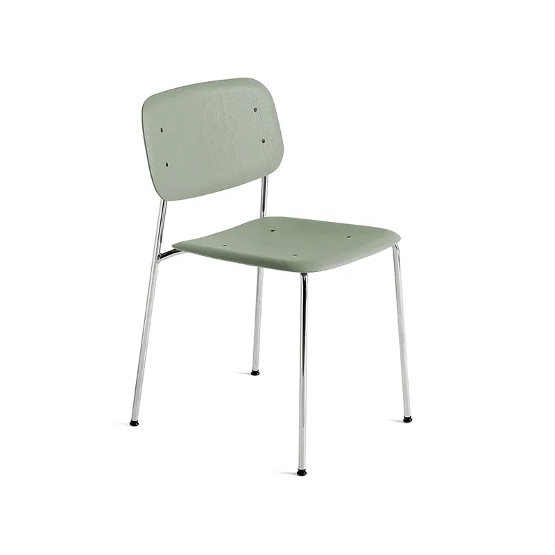 Soft Edge 40 Stuhl Dusty green-Chromgestell van HAY – productfoto