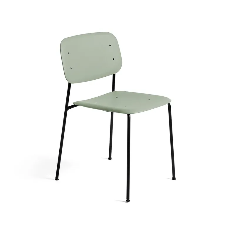 Soft Edge 40 Stuhl Dusty green, schwarzes Stahlgestell de HAY – photo du produit
