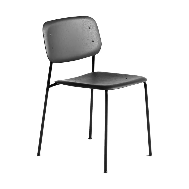 Soft Edge 40 Stuhl Soft black, schwarzes Stahlgestell från HAY – produktbild