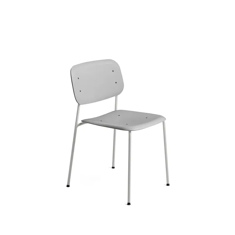 Soft Edge 45 Stuhl Soft grey-soft grey Stahlgestell fra HAY – produktbillede