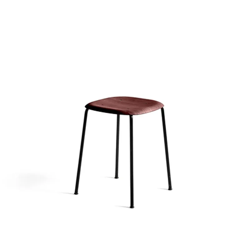 Soft Edge 70 Hocker Fall red, schwarzes Stahlgestell de HAY – photo du produit