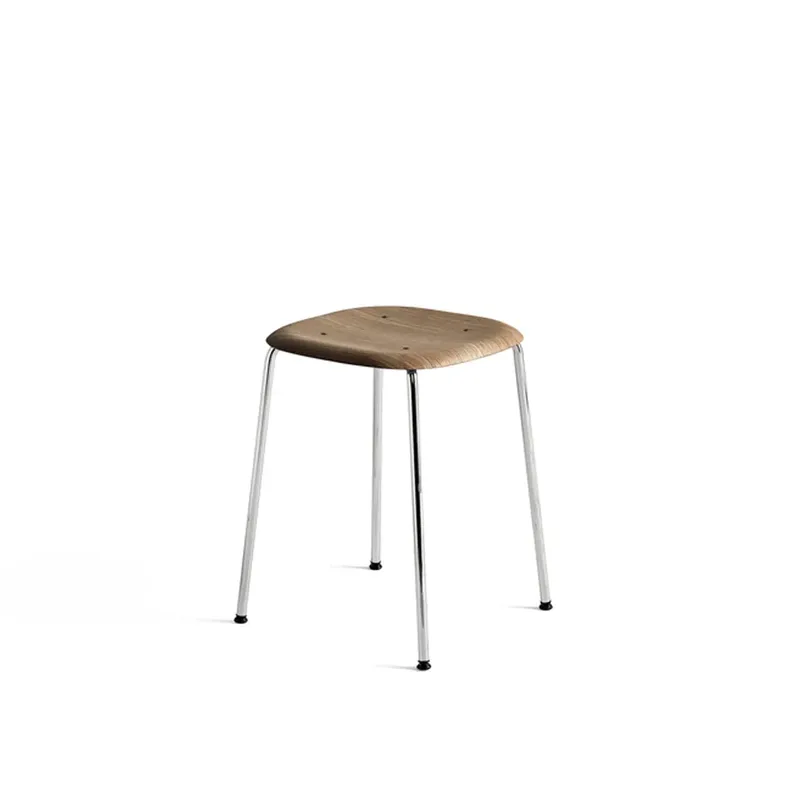 Soft Edge 70 Hocker Geräucherte Eiche-Chromgestell fra HAY – produktbillede