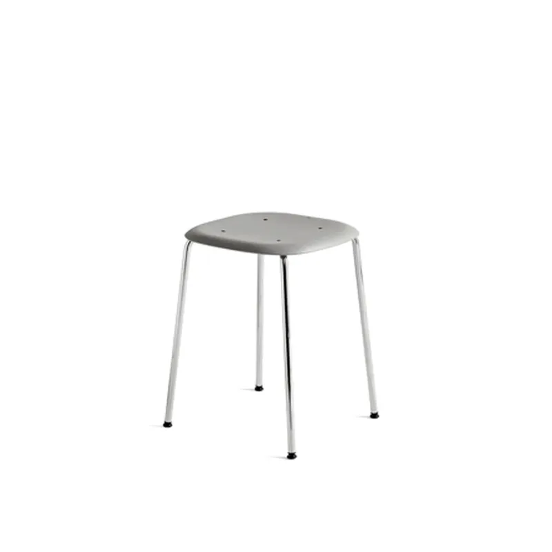 Soft Edge 70 Hocker Soft grey, Chromgestell van HAY – productfoto