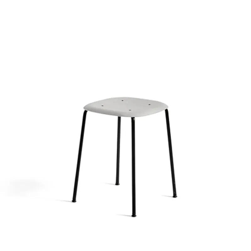 Soft Edge 70 Hocker Soft grey, schwarzes Stahlgestell van HAY – productfoto