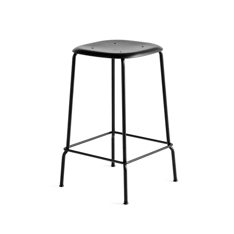 Soft Edge 85 Low Barhocker Black-schwarzes Stahlgestell de HAY – photo du produit
